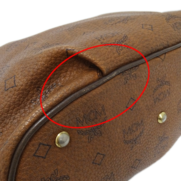 MCM Logo Gram Shoulder Bag Brown - Picture 12 of 16